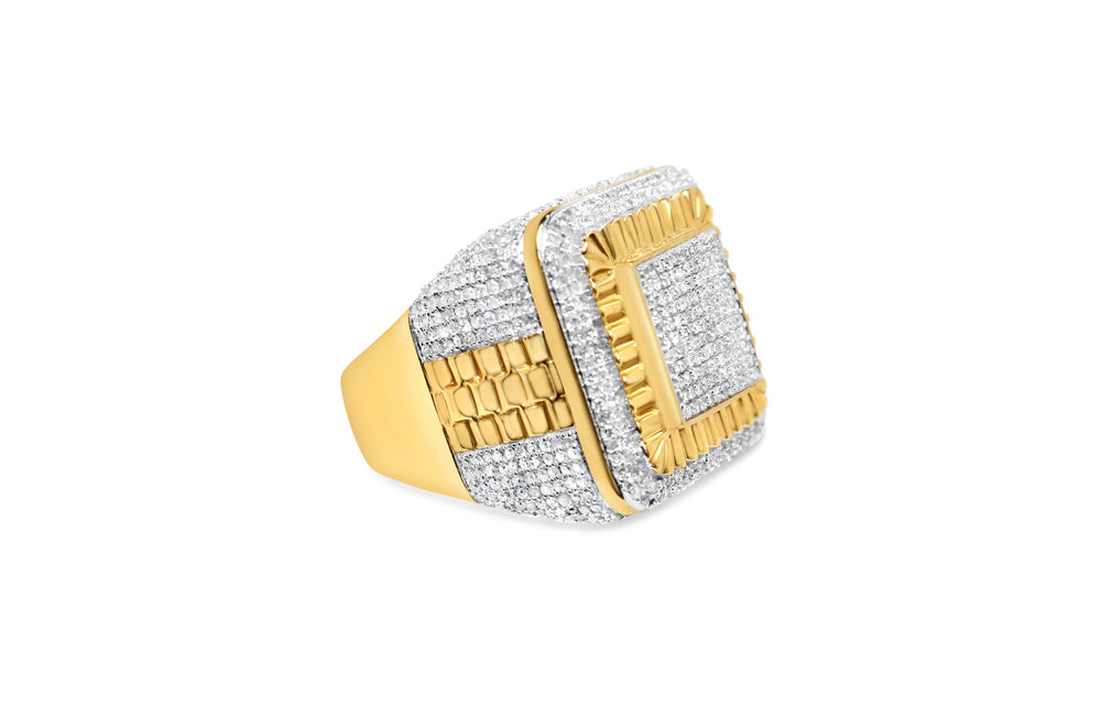 Mens Gold Diamond Pinky Ring | 10K Yellow Gold | 3.00 CTW