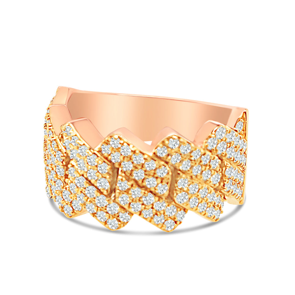 Mens Diamond Cuban Pinky Ring | 14K Gold  | 1.78CTW | Two-Tone and Multi Color Options Available