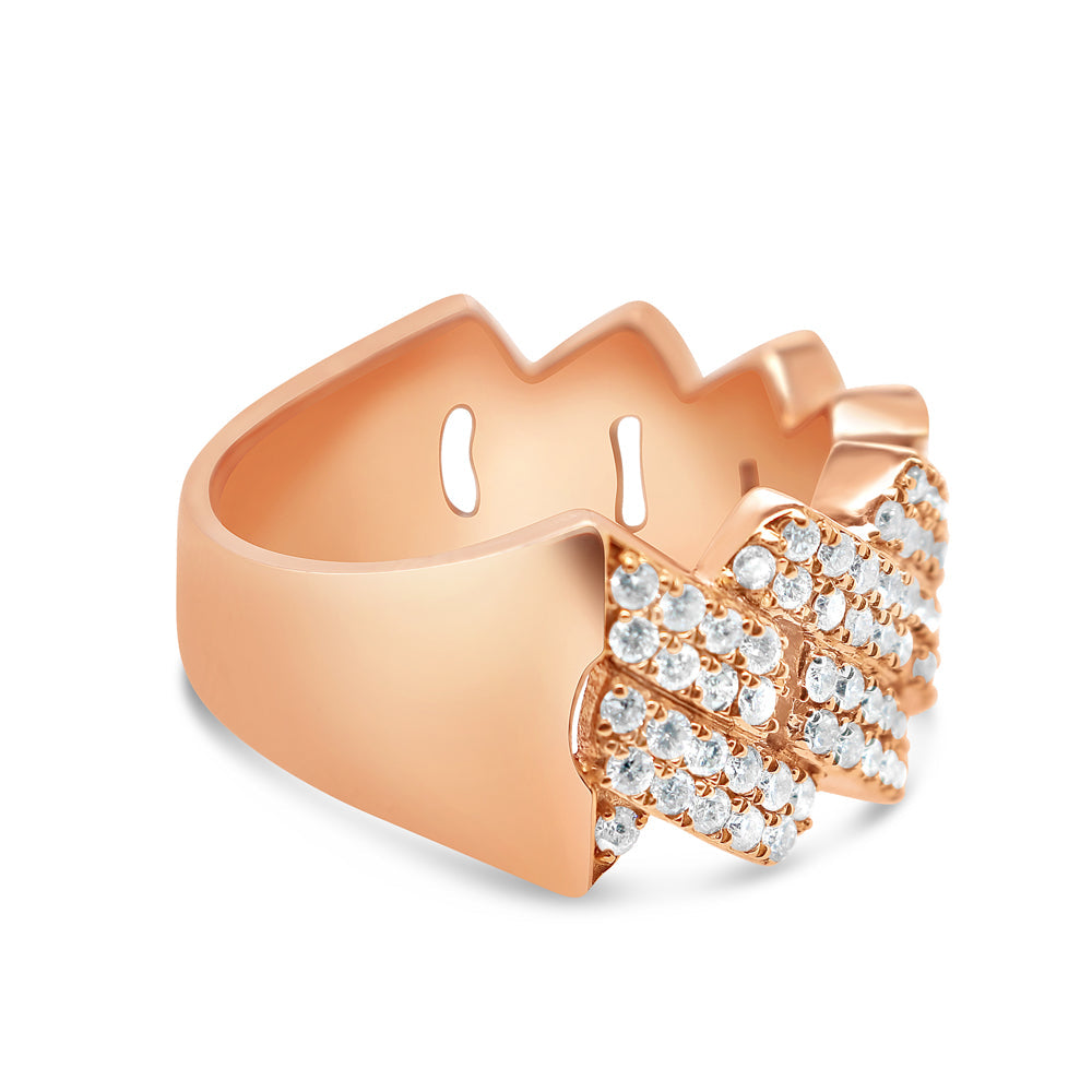 Mens Diamond Cuban Pinky Ring | 14K Rose Gold | 1.73CTW