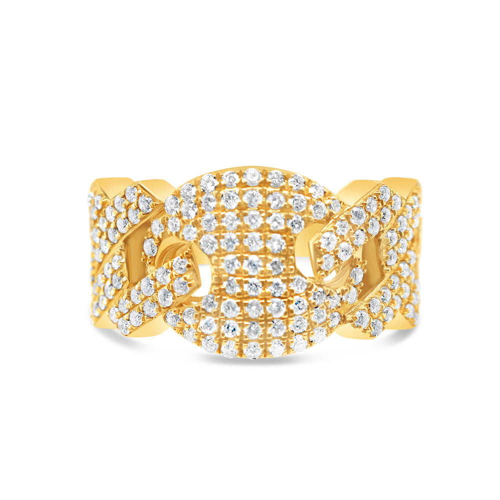 Mens Diamond Cuban Pinky Ring | 14K Yellow Gold | 1.91CTW
