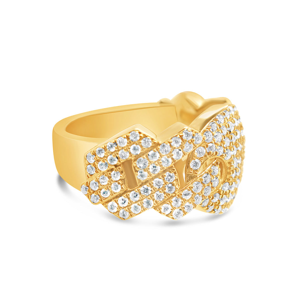 Mens Diamond Cuban Pinky Ring | 14K Yellow Gold | 1.91CTW