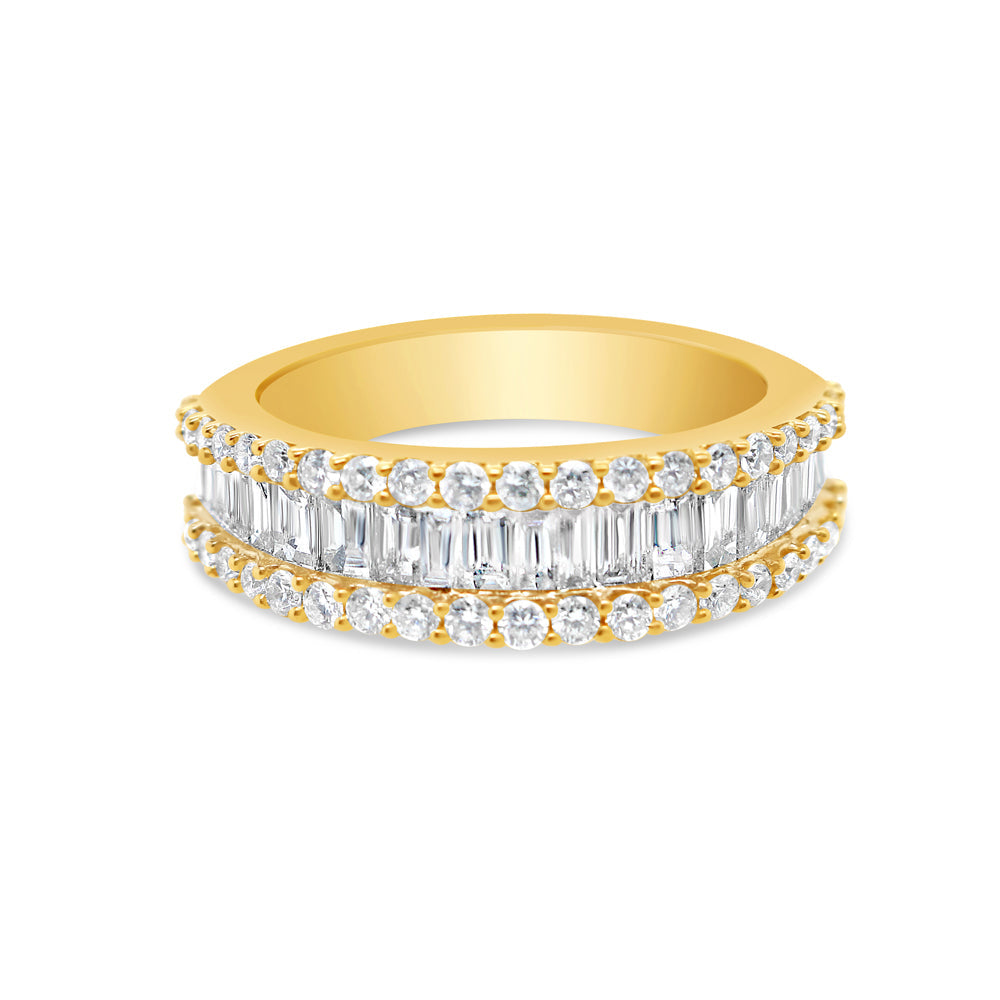 Mens Diamond Baguette Pinky Ring | 14K Yellow Gold | 2.50CTW