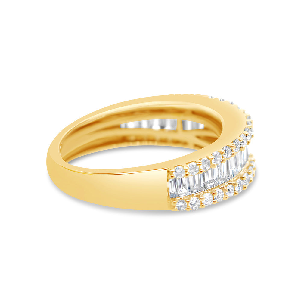 Mens Diamond Baguette Pinky Ring | 14K Yellow Gold | 2.50CTW