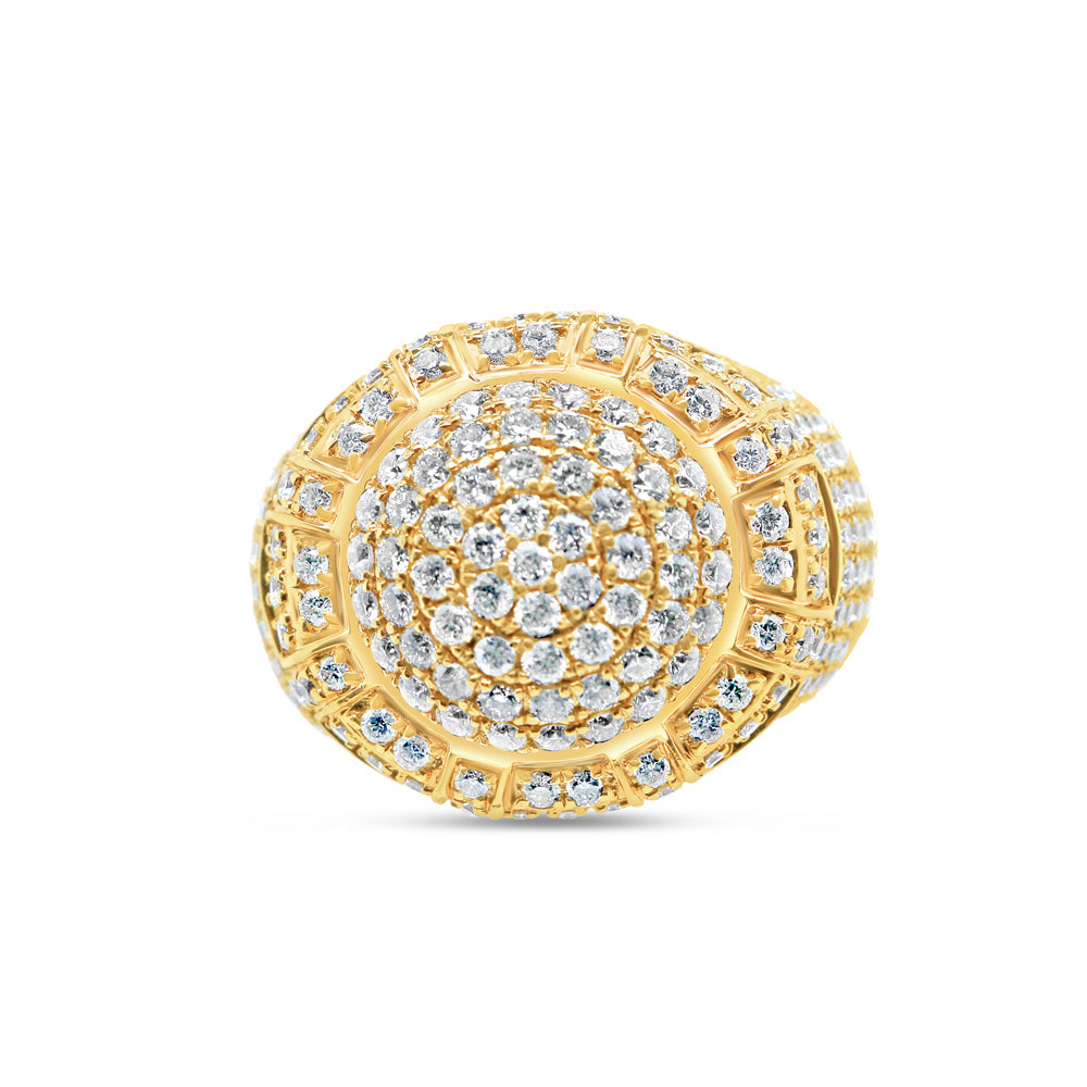 Mens Gold Diamond Round Ring | 14K | 2.30 CTW