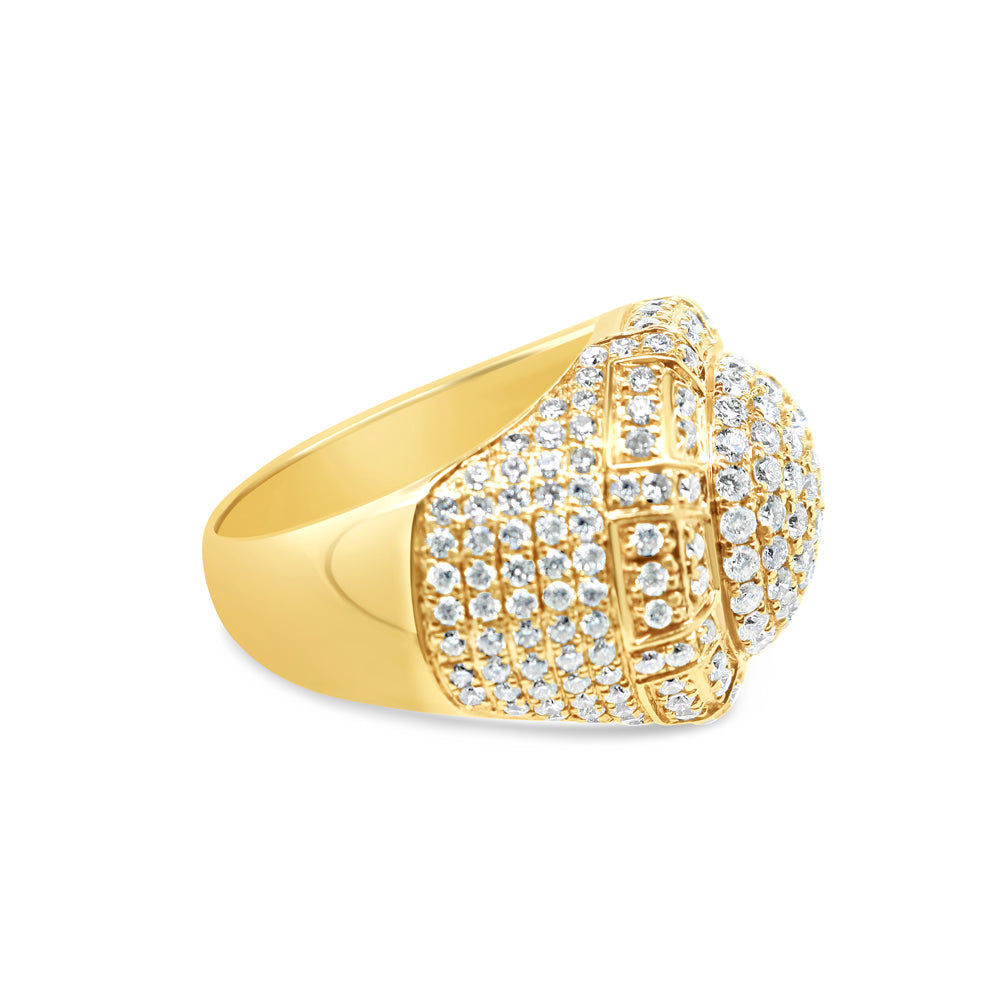 Mens Gold Diamond Round Ring | 14K | 2.30 CTW