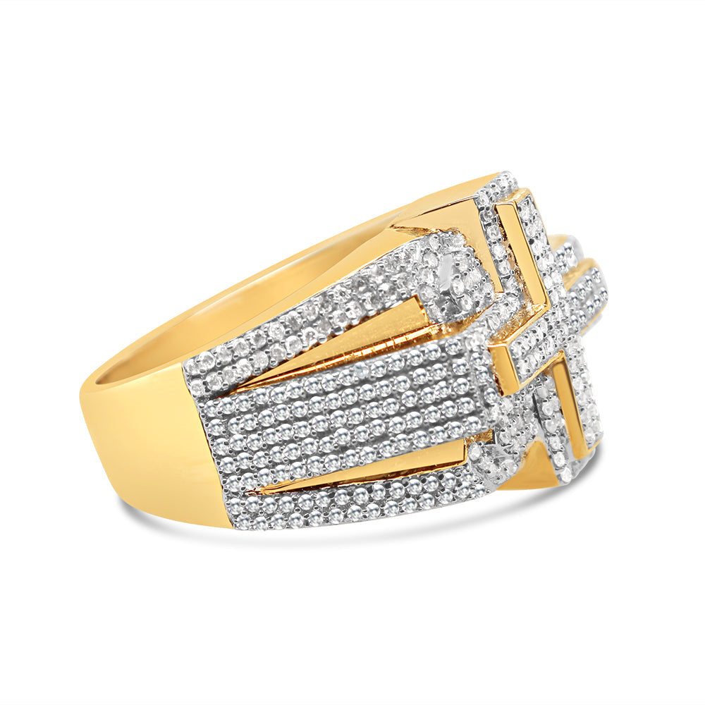 Gold Diamond Cross Ring | 10K | 0.80 CTW