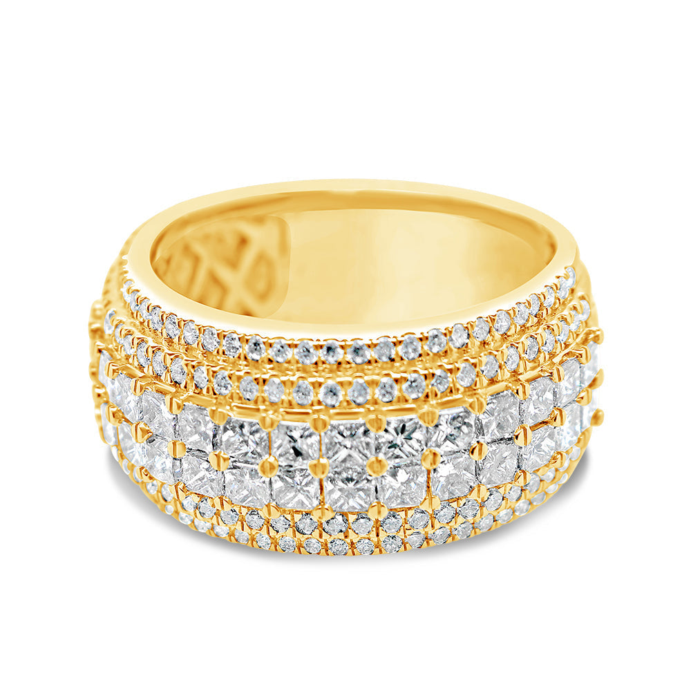 Gold Princess Cut Diamond  Ring | 14K | 3.58 CTW