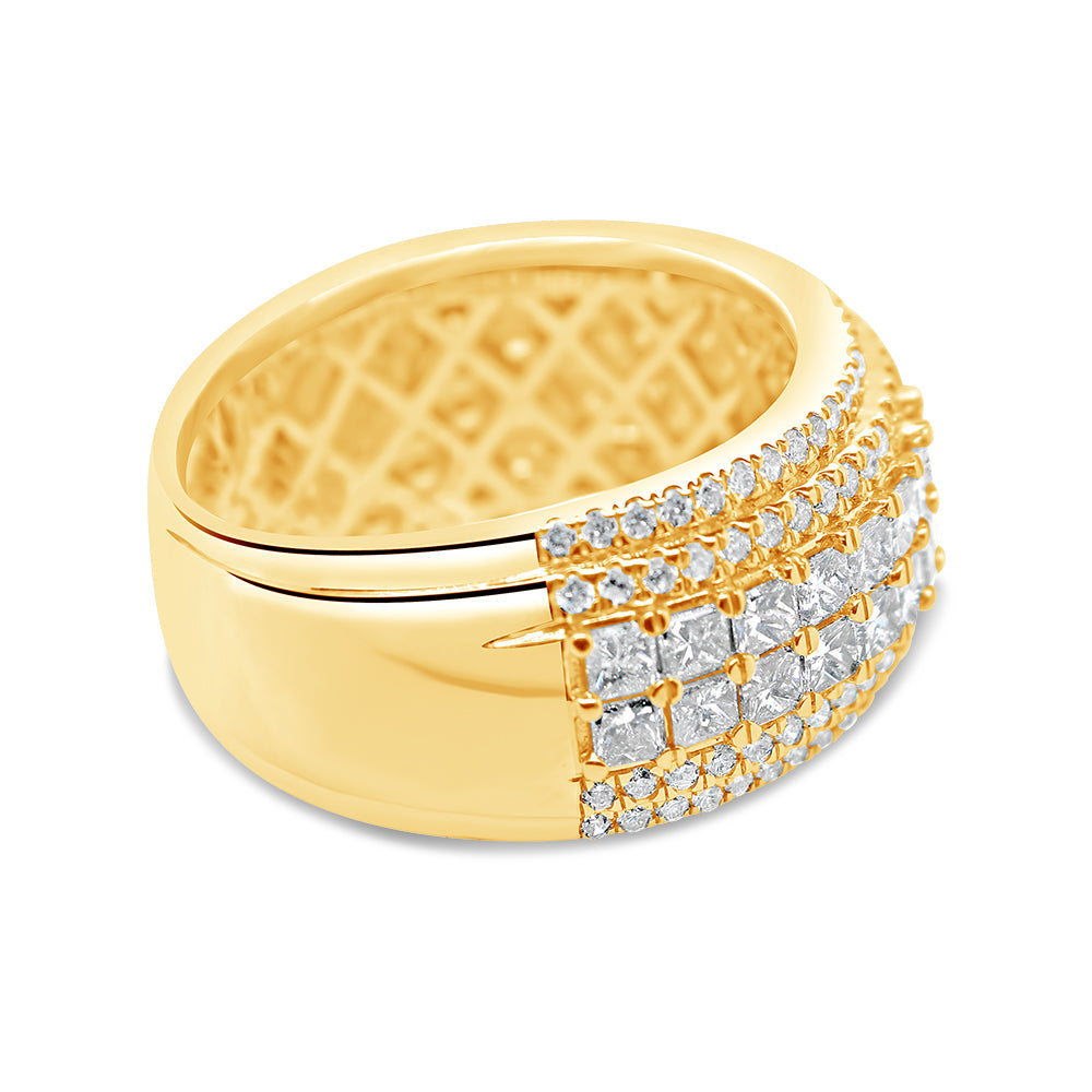 Gold Princess Cut Diamond  Ring | 14K | 3.58 CTW