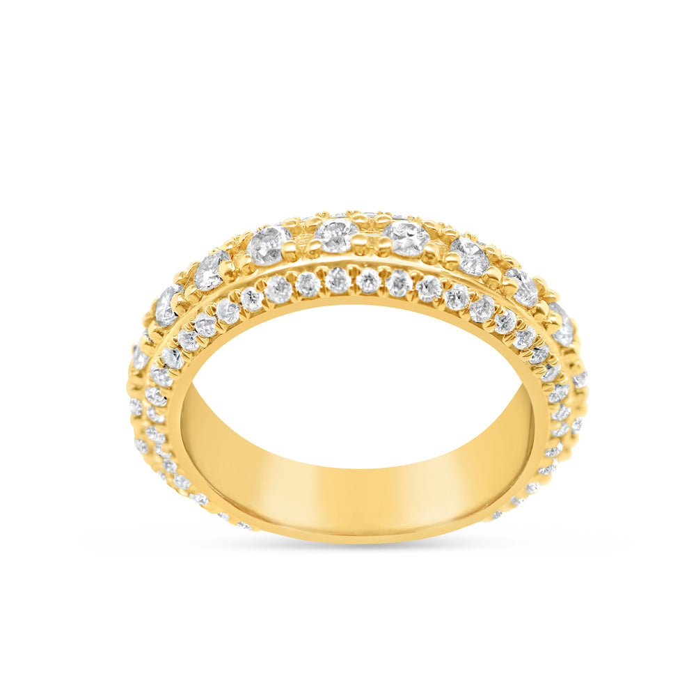 Gold Round and Baguette Diamond Ring | 14K | 2.00 CTW