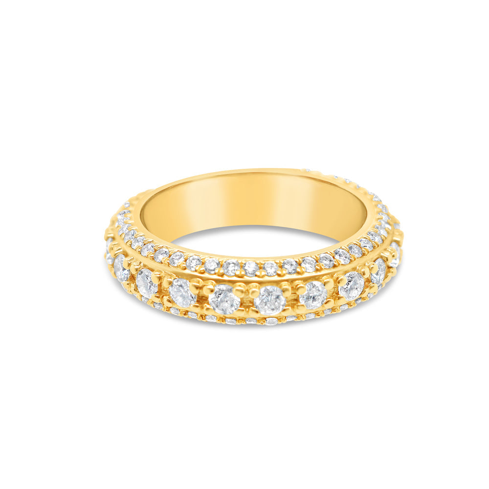 Gold Round and Baguette Diamond Ring | 14K | 2.00 CTW