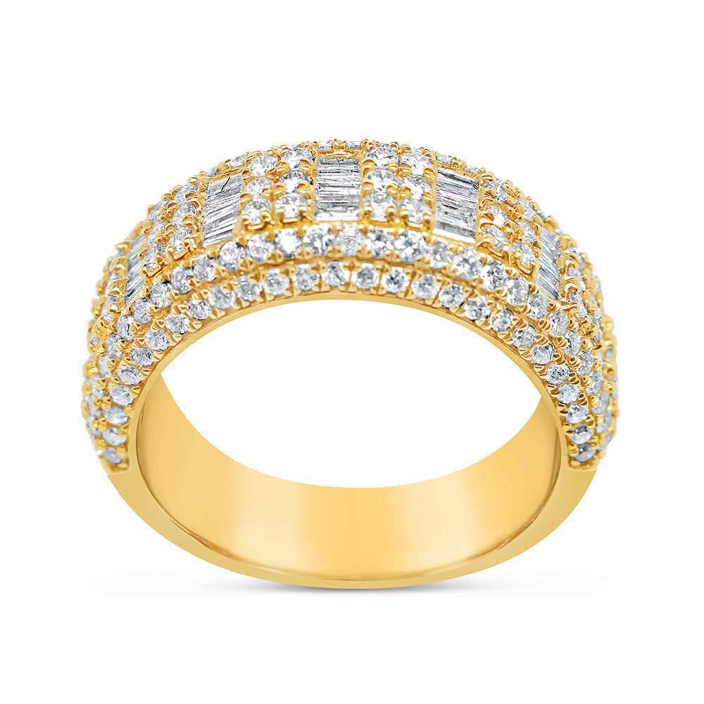 Gold Round and Baguette Diamond Ring | 14K | 2.04 CTW