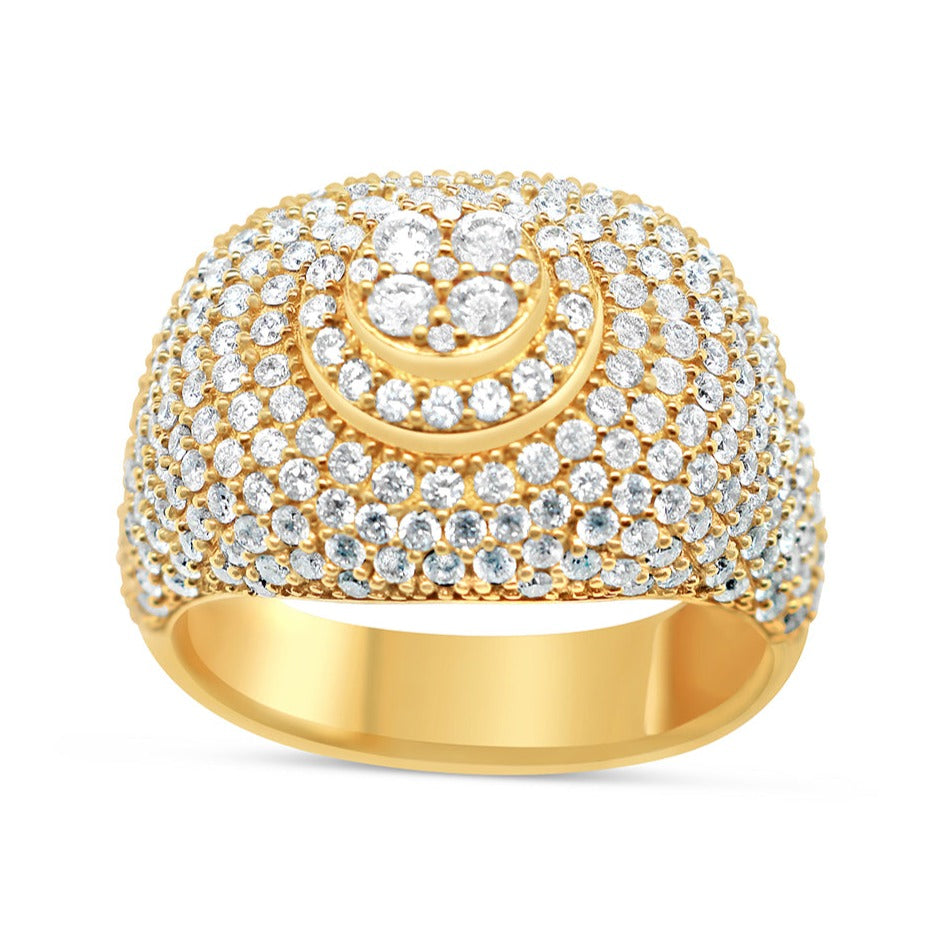 Mens Gold Diamond Round Pinky Ring | 14K Yellow Gold | 4.00CTW