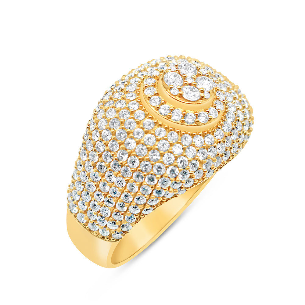 Mens Gold Diamond Round Pinky Ring | 14K Yellow Gold | 4.00CTW