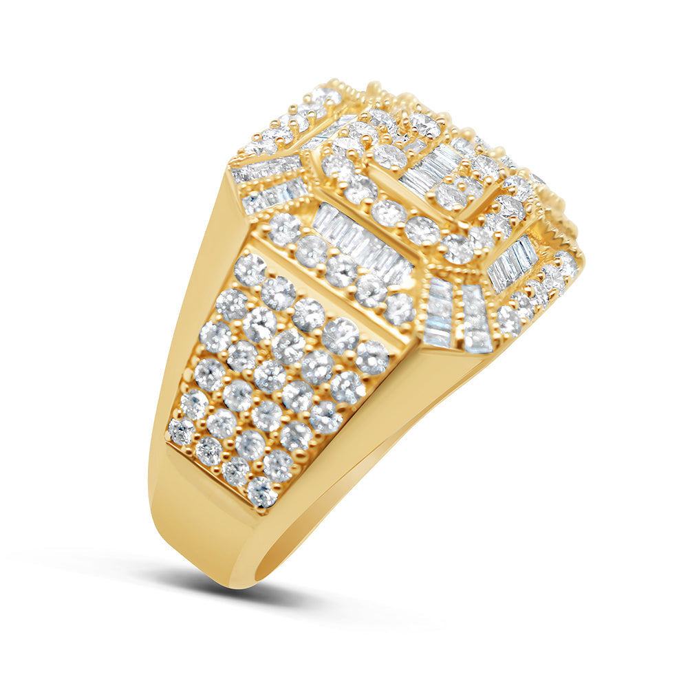 Mens Gold Diamond Pinky Ring | 14K Yellow Gold | 2.35CTW