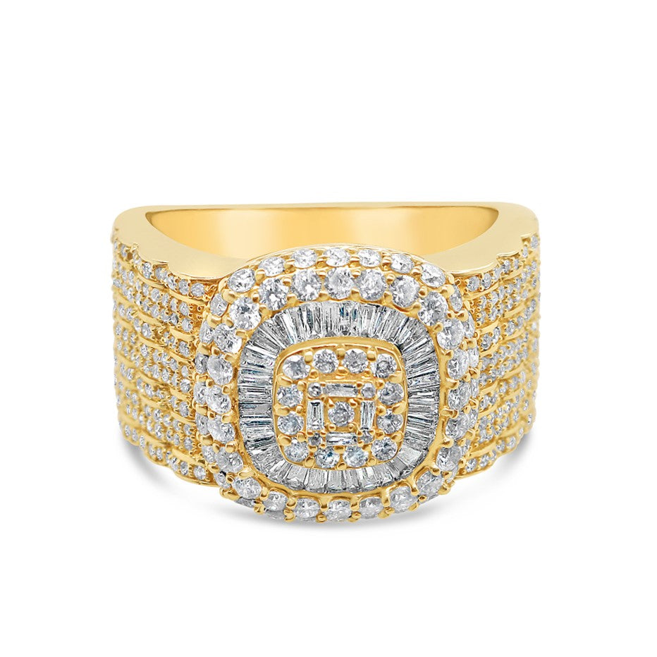 Mens Gold Diamond Pinky Ring | 14K Yellow Gold | 2.25CTW