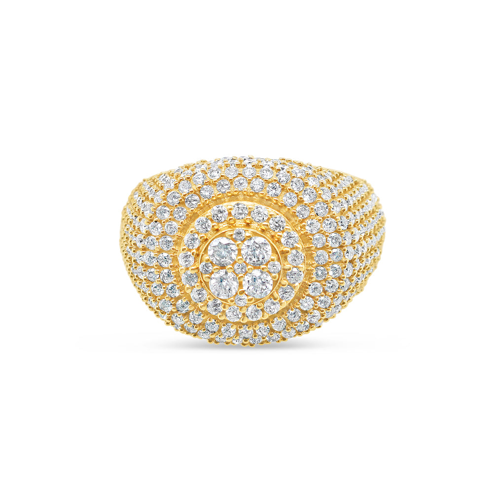 Mens Gold Round Diamond Pinky Ring | 14K Yellow Gold | 3.00CTW