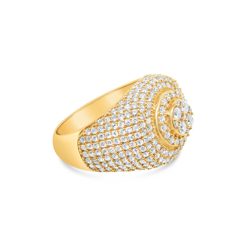 Mens Gold Round Diamond Pinky Ring | 14K Yellow Gold | 3.00CTW