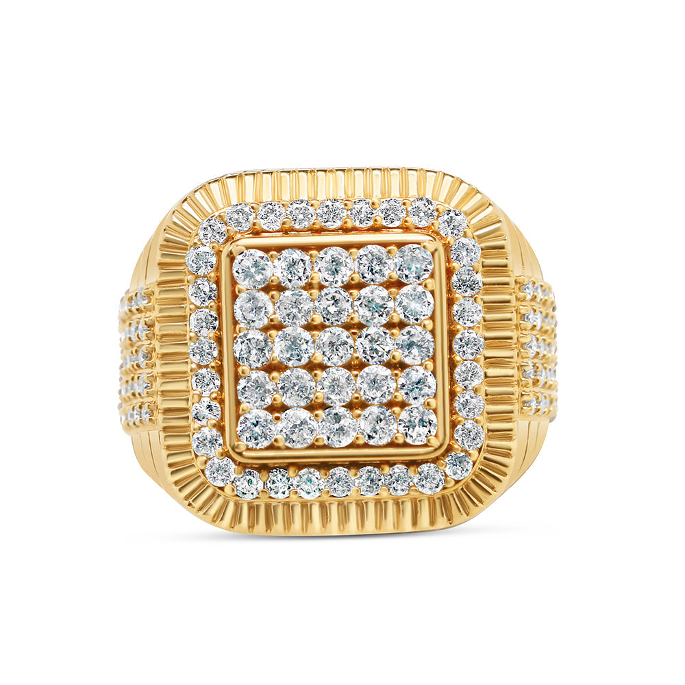 Mens Gold Diamond Pinky Ring | 14K Yellow Gold | 2.03 CTW
