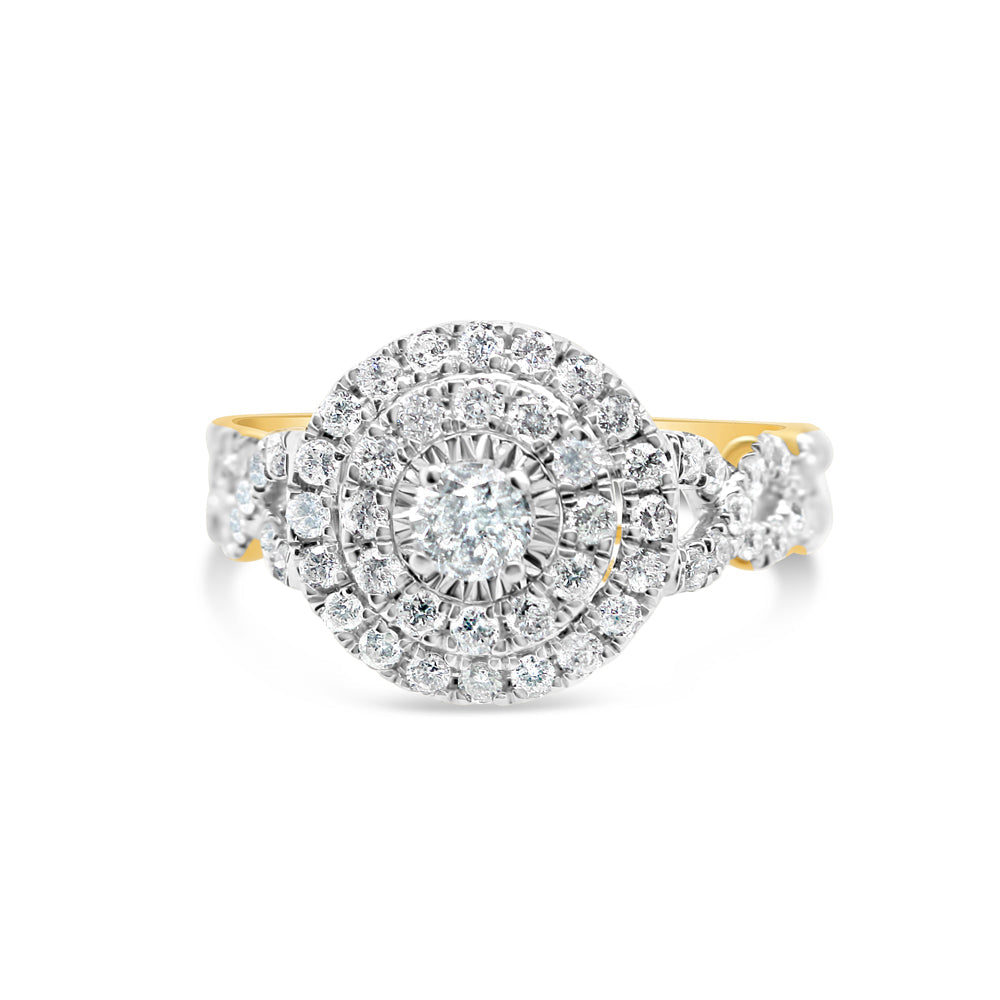 Gold Diamond Round Engagement Ring | 10K | 0.99 CTW
