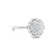 Gold Diamond Flower Engagement Ring | 14K | 1.5 CTW