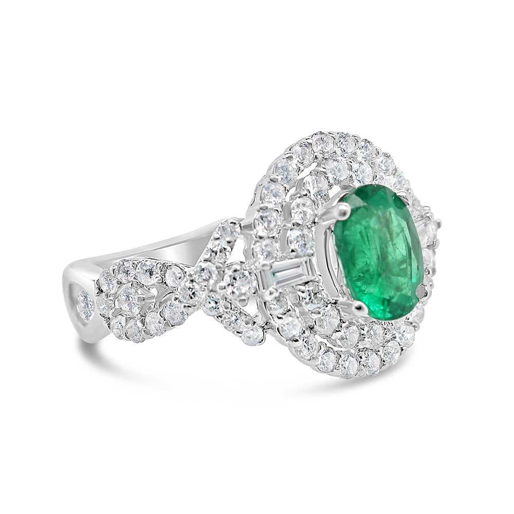 Emerald - Gold Diamond Round Engagement Ring | 18K | 0.30 CTW