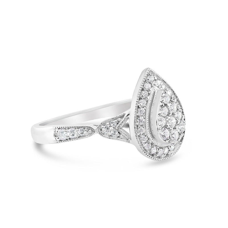 Gold Diamond Tear Drop/Pear Engagement Ring | 10K Yellow Gold | 0.51 CTW