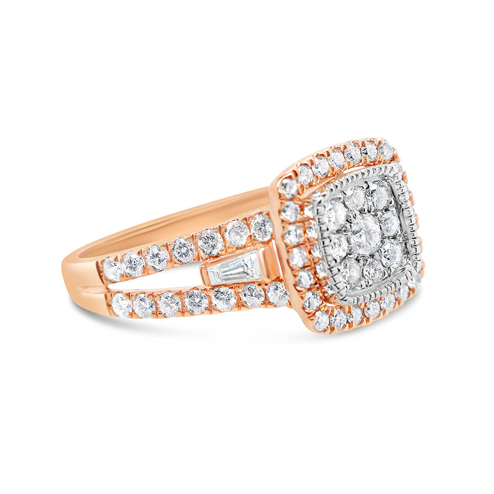 Gold Diamond Square Engagement Ring | 10K | 0.95 CTW