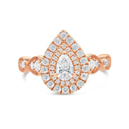 Gold Diamond Tear Drop/Pear Engagement Ring | 10K Yellow Gold | 0.51 CTW