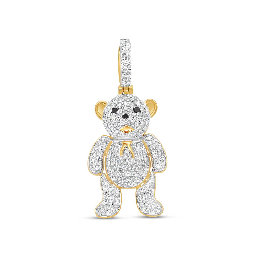 Bear - Yellow Gold  Diamond Pendant | 0.88CTW | 10K