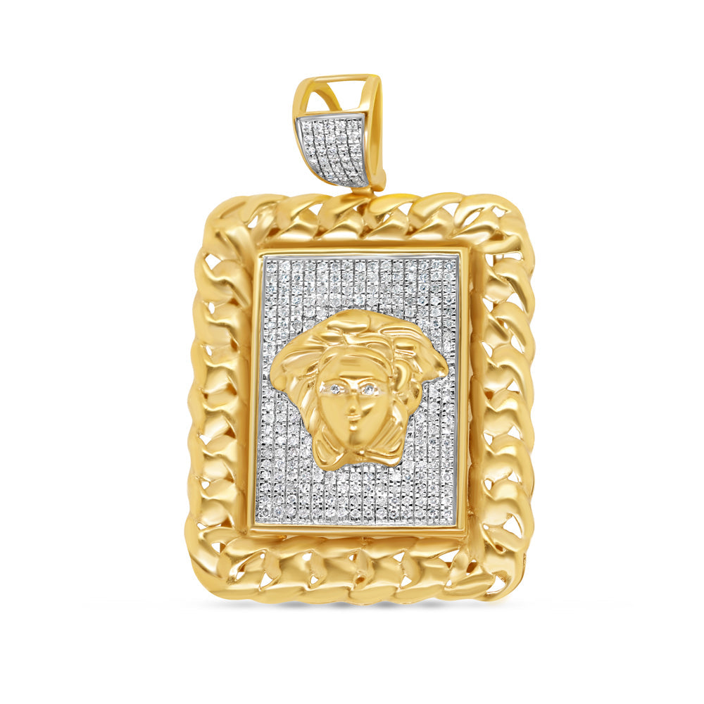 Versace Charm - Yellow Gold Diamond Pendant | 0.55 CTW | 10K