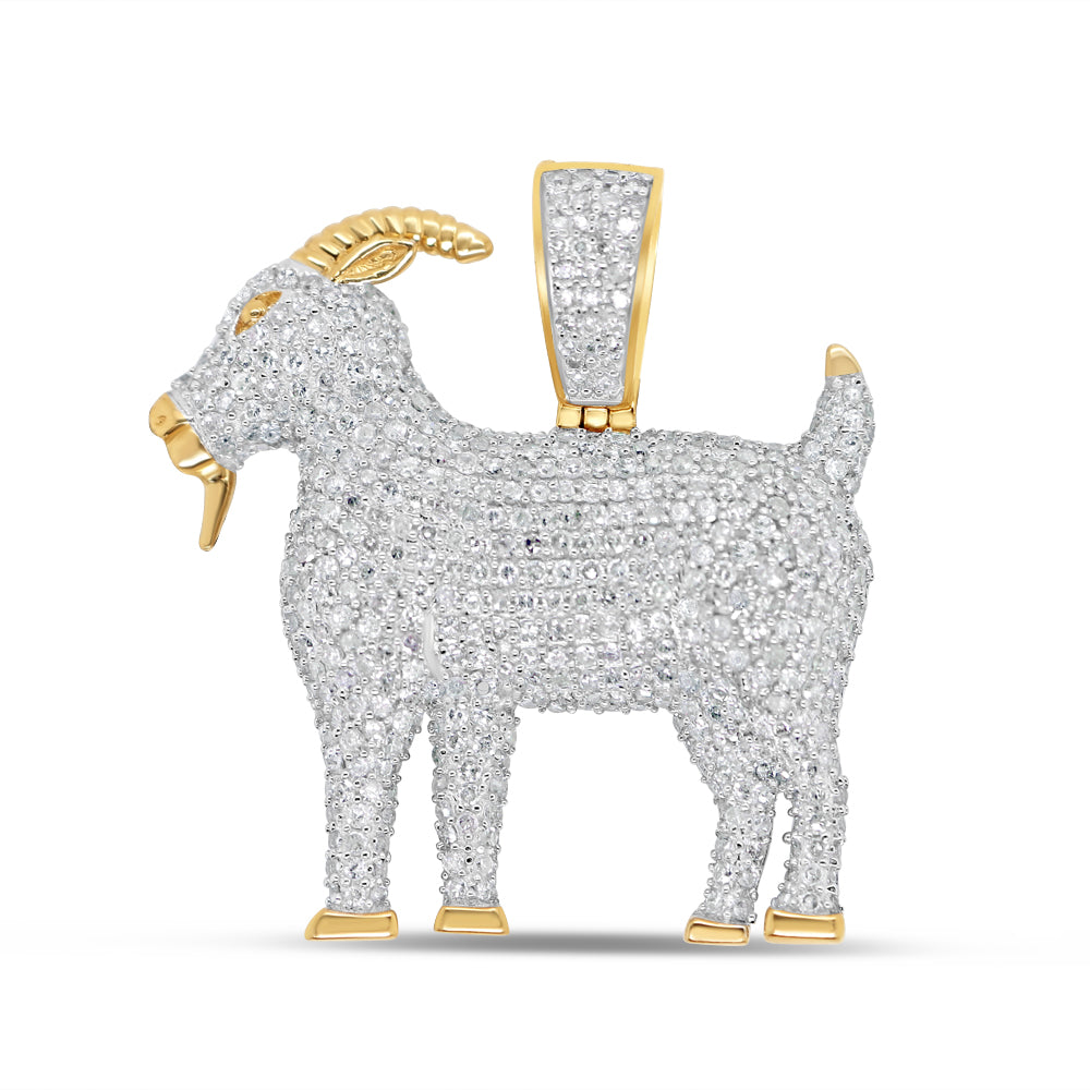 Goat  - Yellow Gold Diamond Pendant | 2.27CTW | 14K