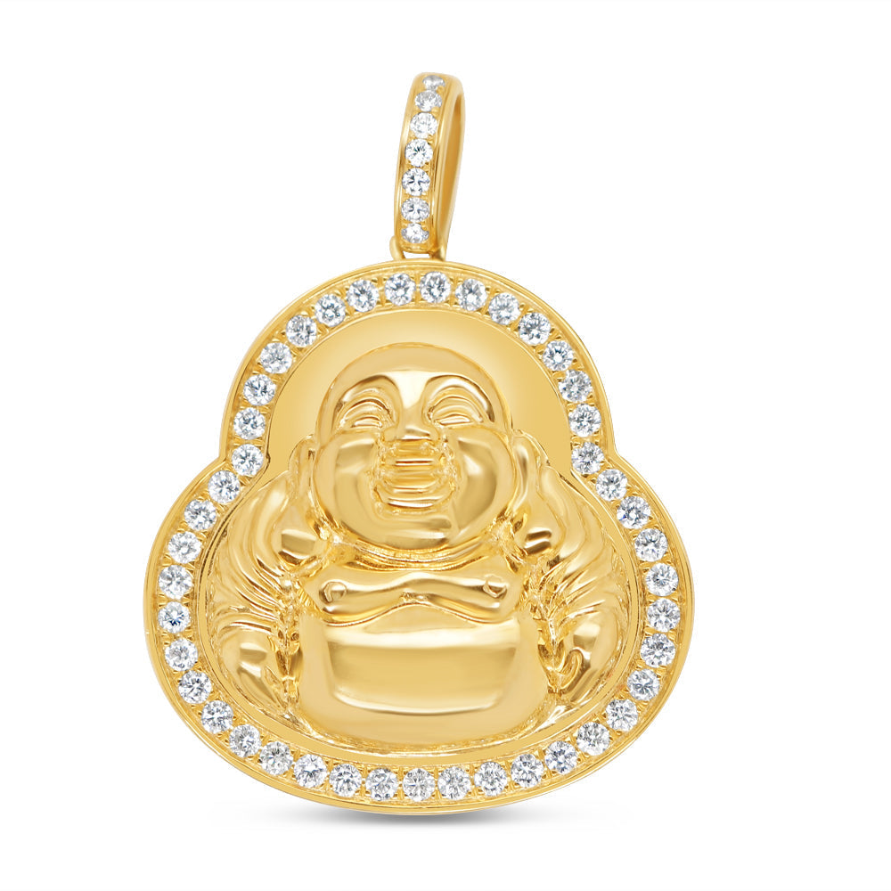 Gold Laughing Buddha - Yellow Gold Diamond Pendant | 1.20 CTW | 10K