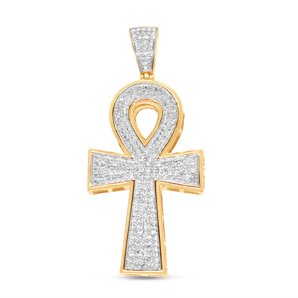 Ankh - Yellow Gold Diamond Pendant | 0.25 CTW | 10K