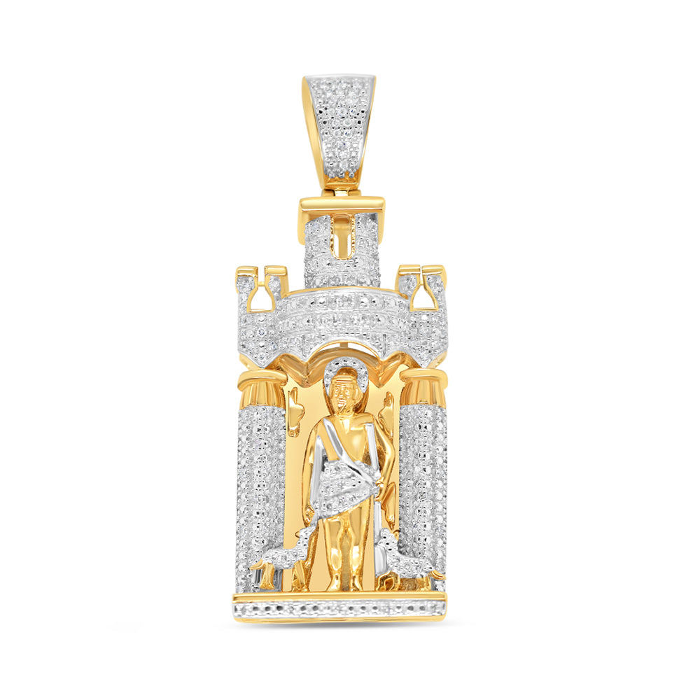 Saint Lazarus - Yellow Gold Diamond Pendant | 0.34CTW | 10K