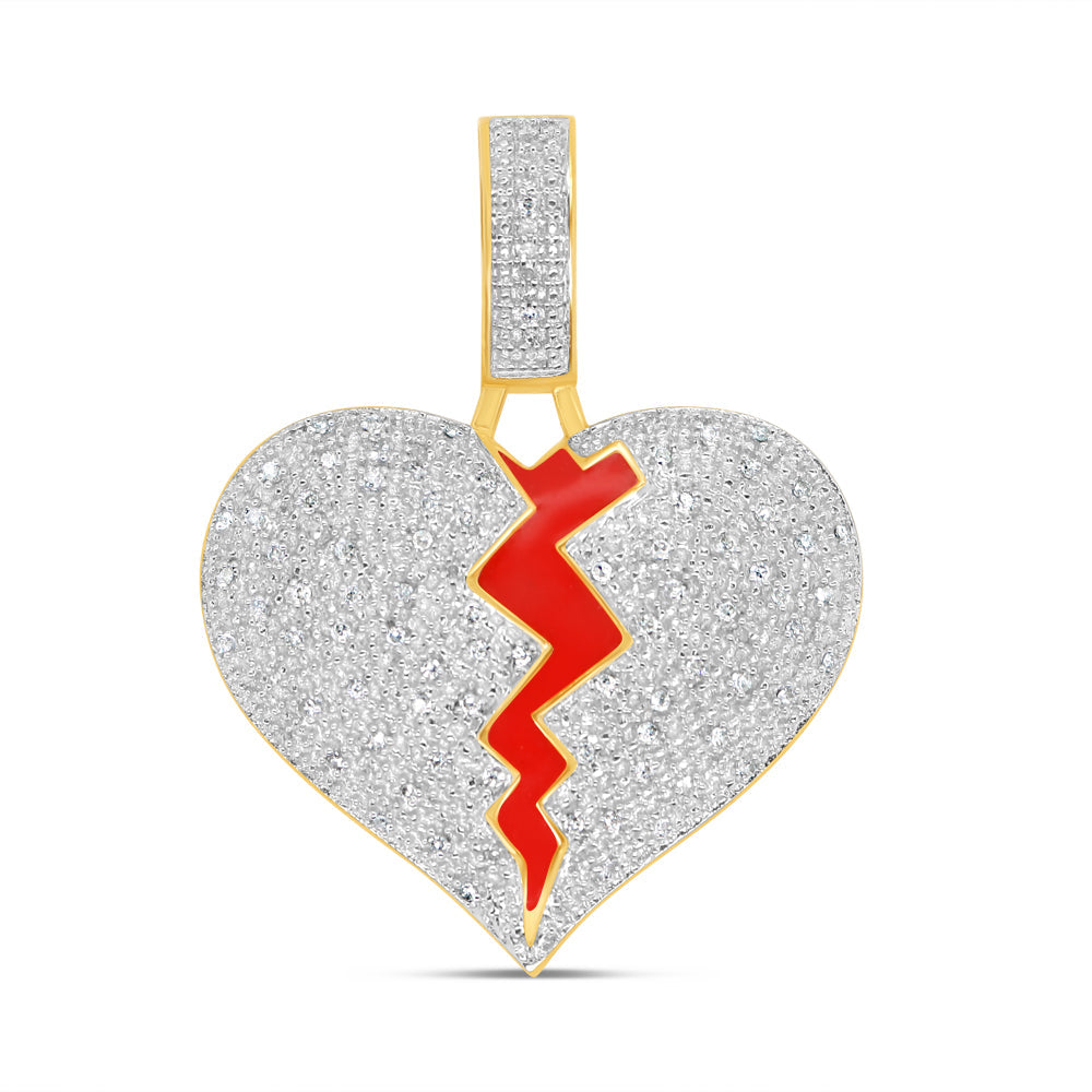 Broken Heart - Yellow Gold Diamond Pendant | 0.35CTW | 10K