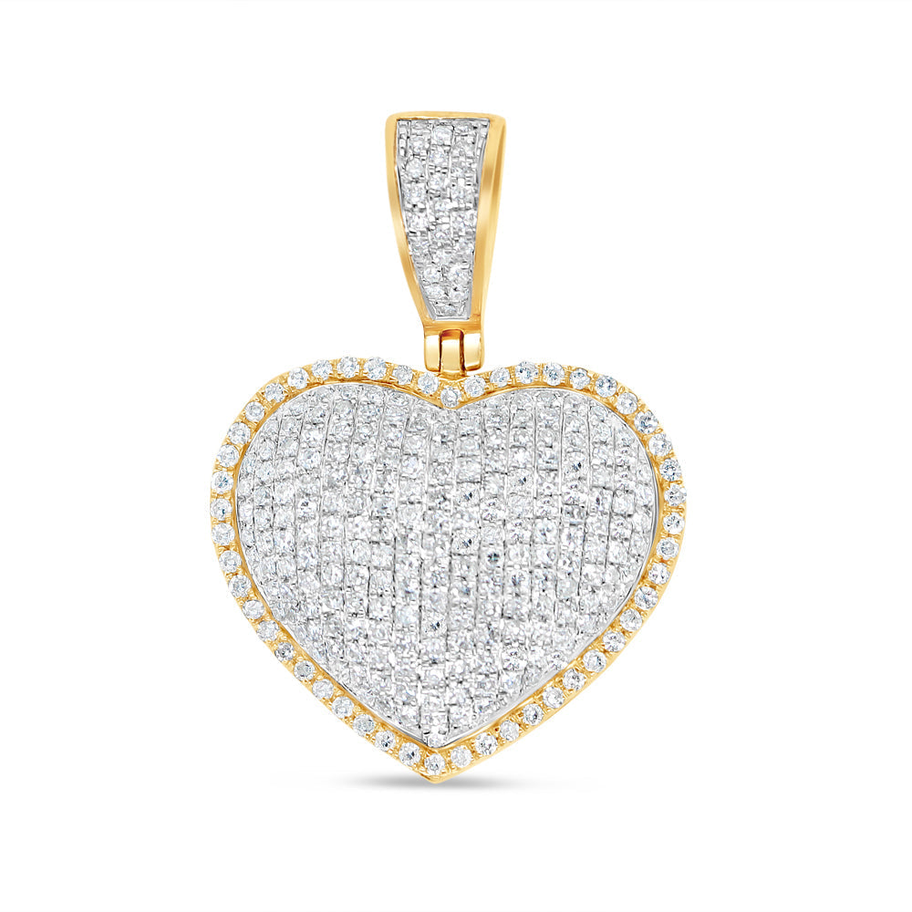 Two Tone Heart - Yellow Gold Diamond Pendant | 0.79 CTW | 14K