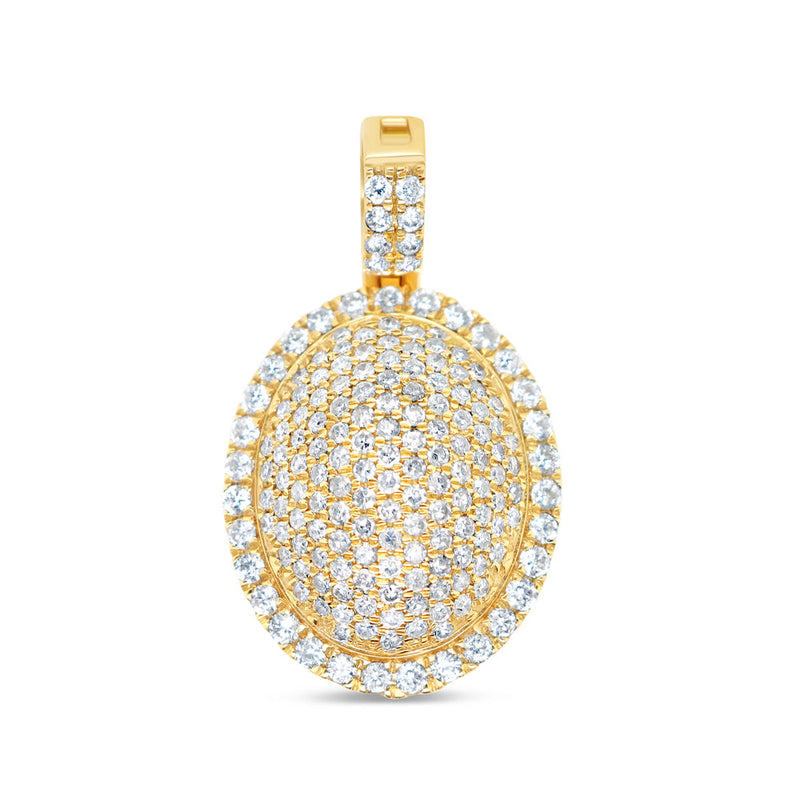 Oval Charm - Yellow Gold Diamond Pendant | 1.64 CTW | 14K