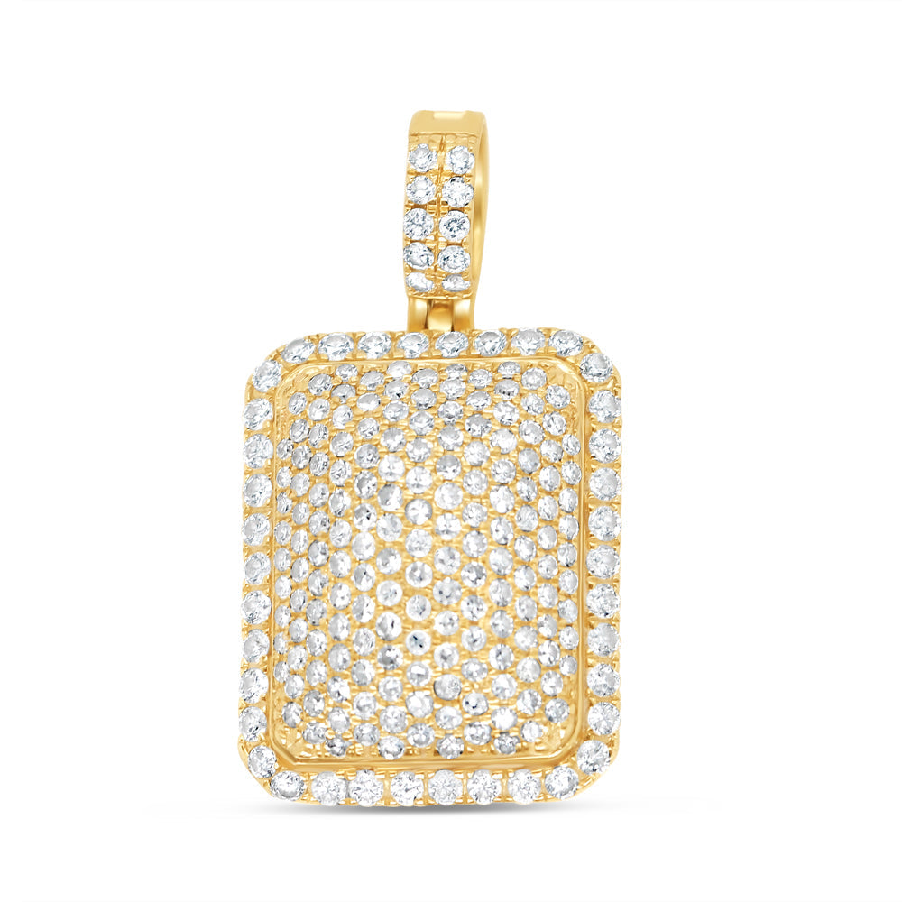 Square Box - Solid Yellow Gold Diamond Pendant | 1.20 CTW | 14K