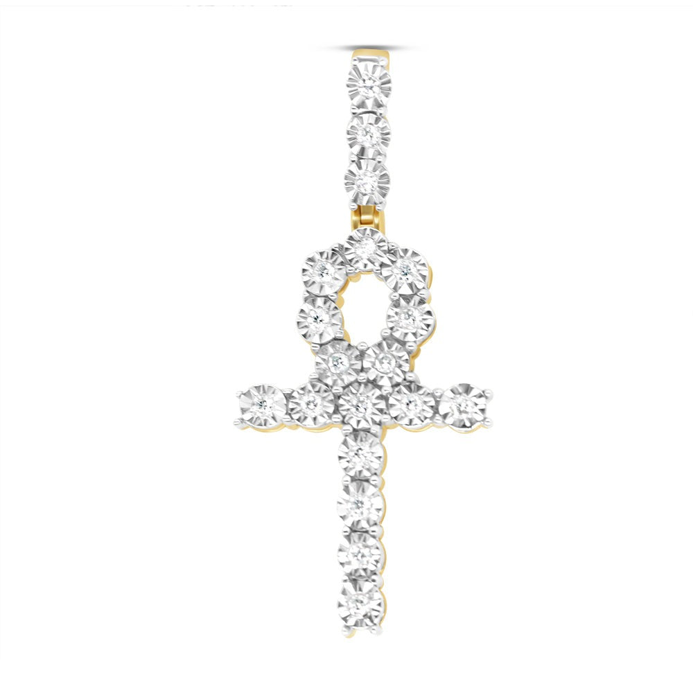 Ankh - Yellow Gold Diamond Pendant | 0.47 CTW | 14K