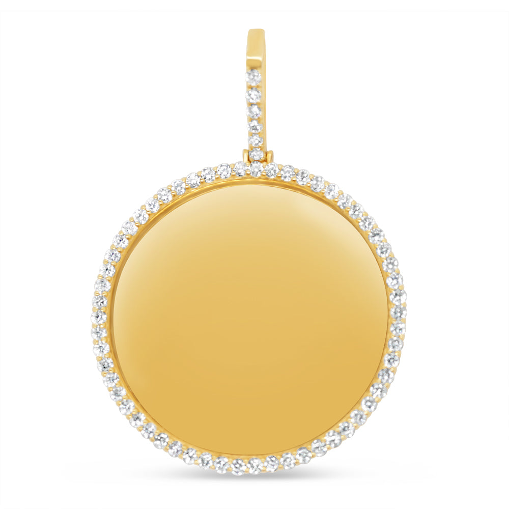 Standard Round Picture Pendant | Diamond Yellow Gold | 2.10CTW | 14K