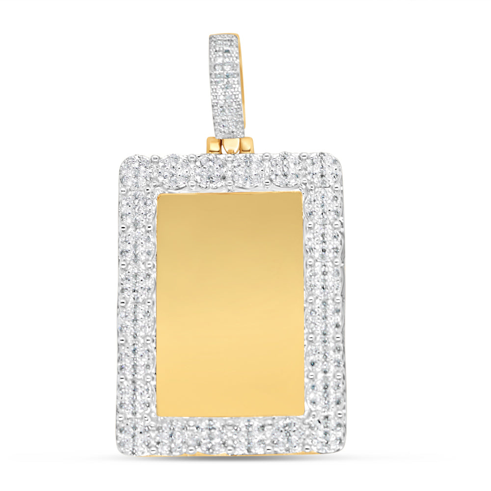 Standard Square Picture Pendant | Diamond Yellow Gold | 0.86CTW | 10K