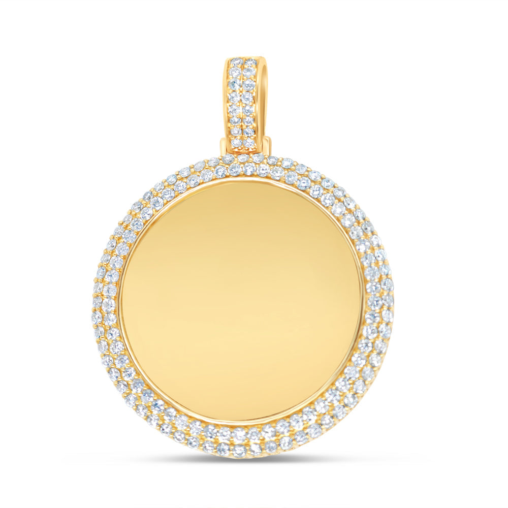 Standard Round Picture Pendant | Diamond Yellow Gold | 2.04CTW | 14K