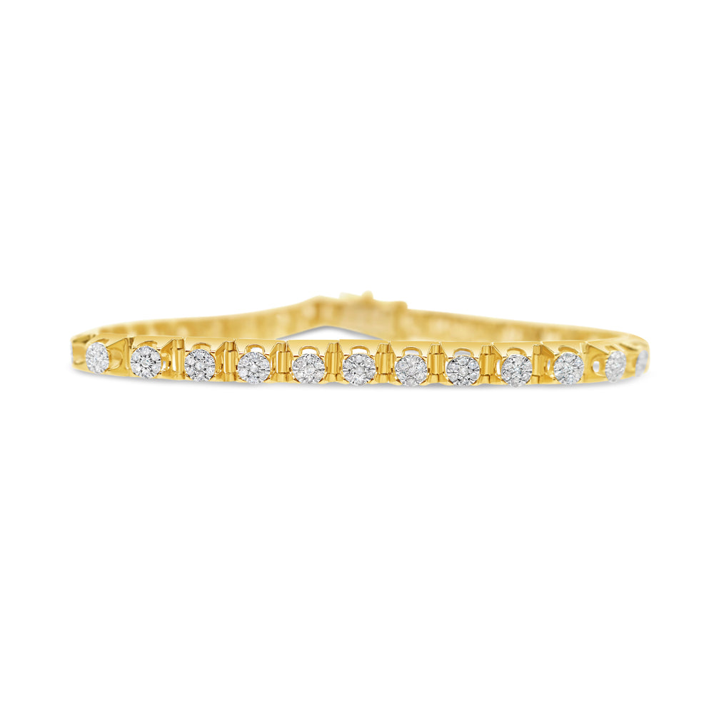 14K Gold 1.52CT Flower Diamond Bracelet