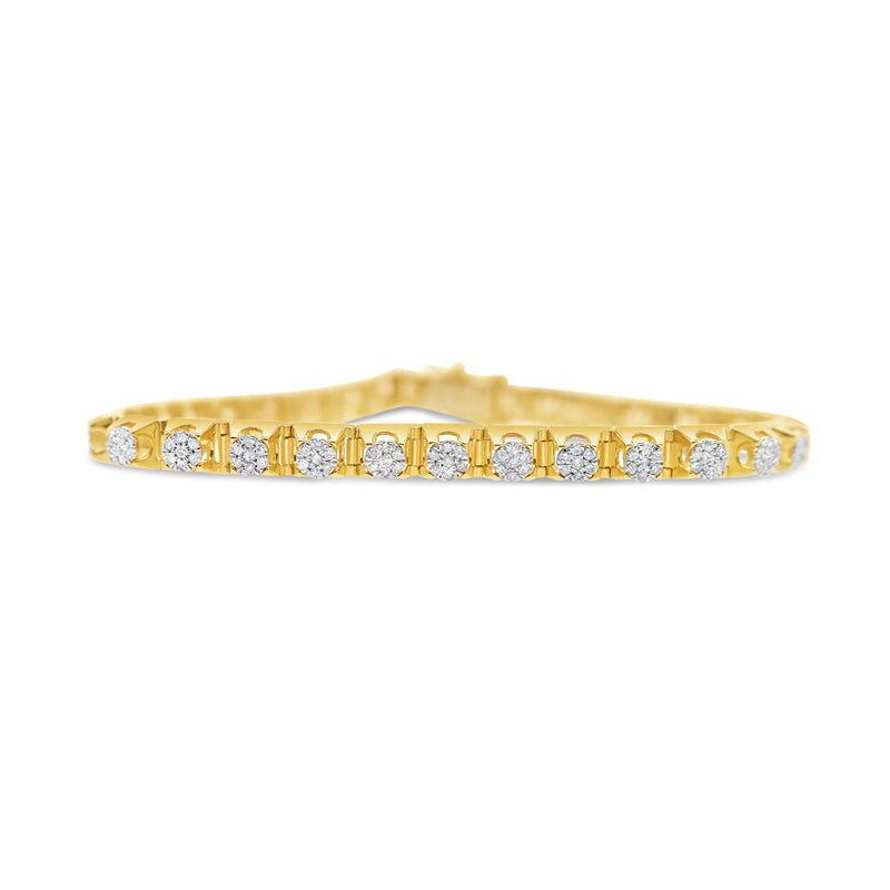 14K Gold 1.52CT Flower Diamond Bracelet