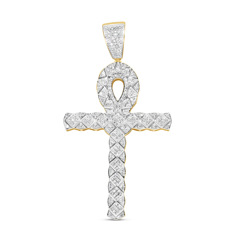 Ankh - Yellow Gold Diamond Pendant | 1.20 CTW | 10K