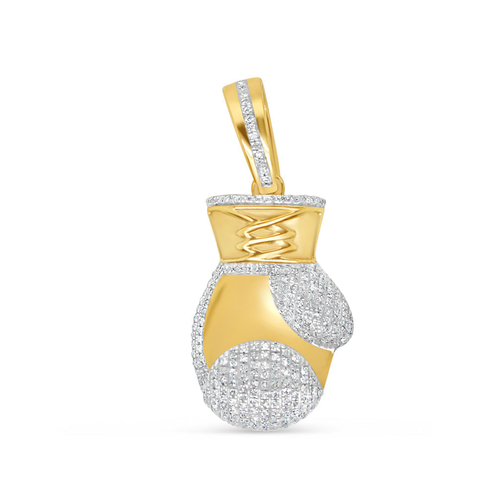 Boxing Glove - Solid Yellow Gold Diamond Pendant | 0.50 CTW | 10K