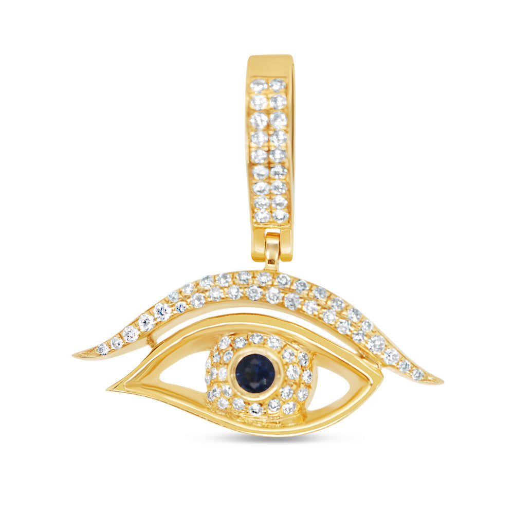 Eye - Diamond Charm Pendant | Yellow Gold | 0.44 CTW | 14K