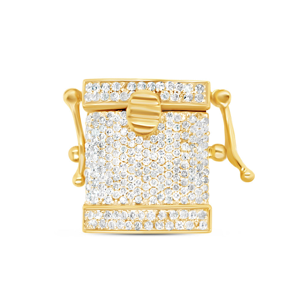 Lock - Diamond Chain Lock | Yellow Gold | 0.88CTW | 14K | 14MM