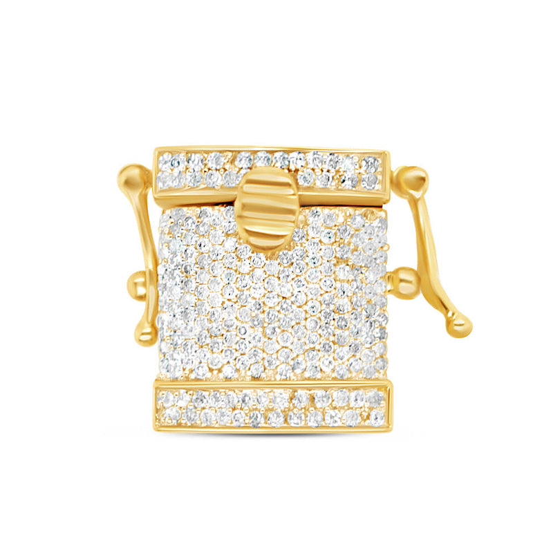 Lock - Diamond Chain Lock | Yellow Gold | 0.88CTW | 14K | 14MM