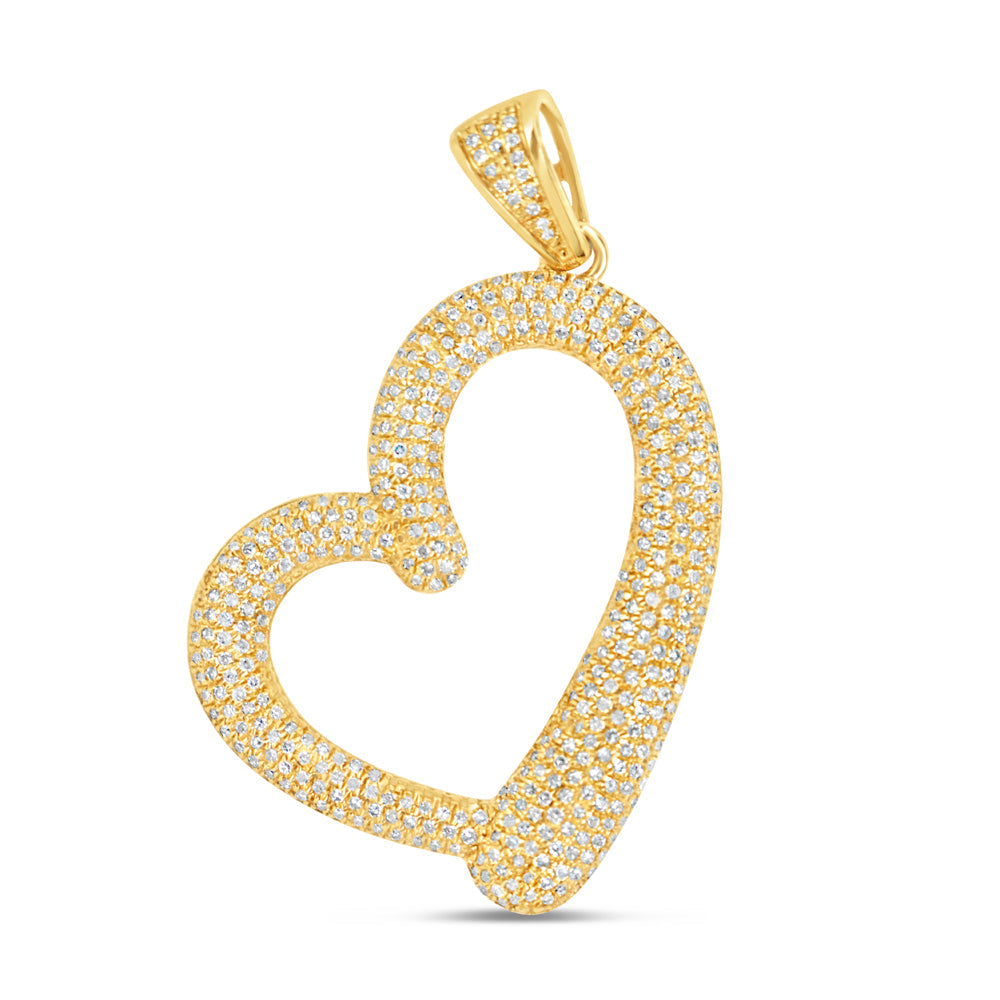 Heart - Yellow Gold Diamond Charm Pendant | 0.67CTW | 14K